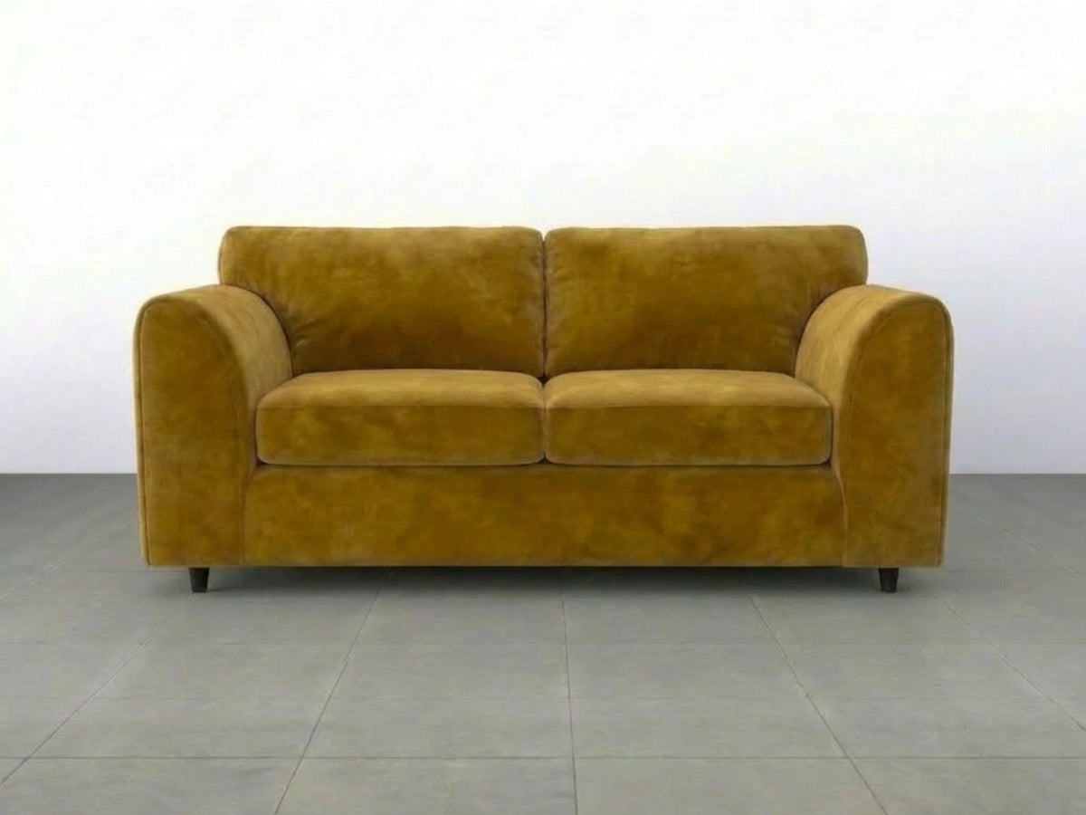 Plush Velvet Fabric Full Back Sofa Set