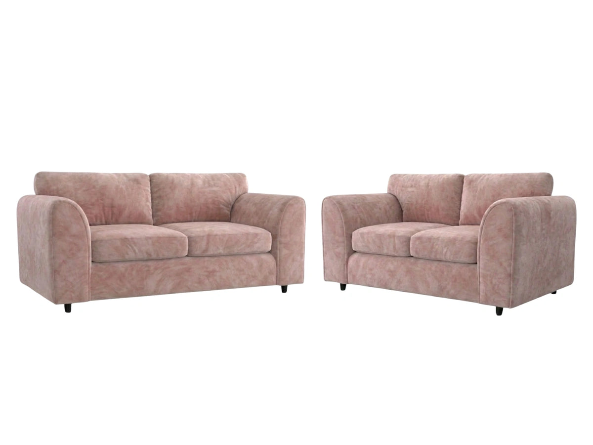 Plush Velvet Fabric Full Back Sofa Set