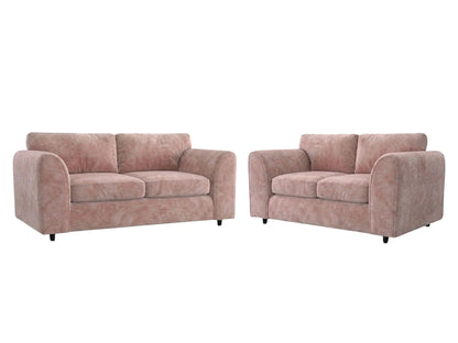 Plush Velvet Fabric Full Back Sofa Set