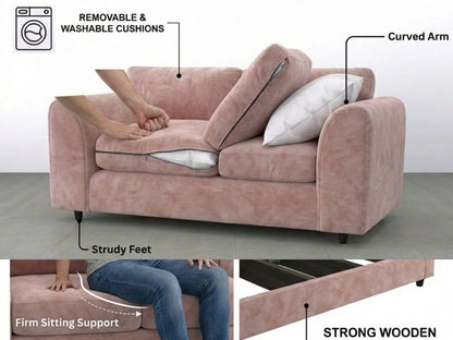 Plush Velvet Fabric Full Back Sofa Set