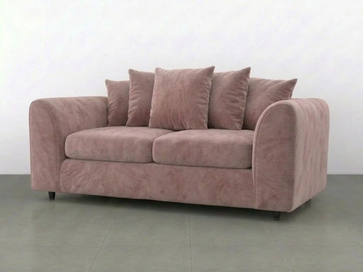 Plush Fabric Scatter Back Sofa Set