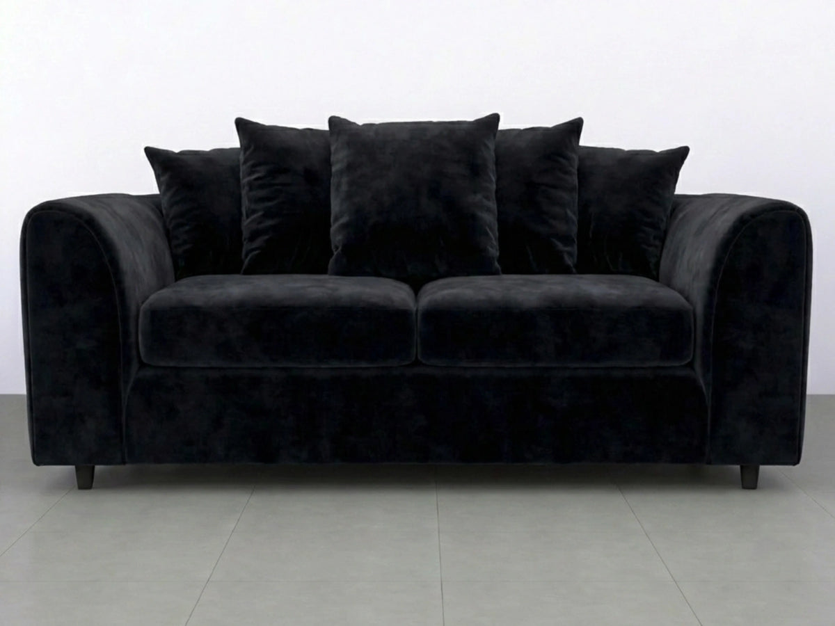 Plush Fabric Scatter Back Sofa Set