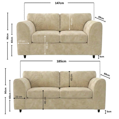 3 + 2 seater Cream