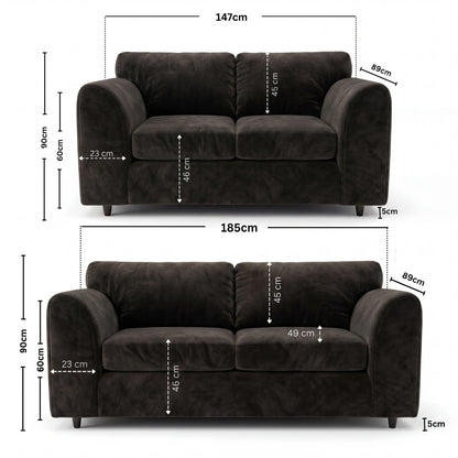3 + 2 seater Black