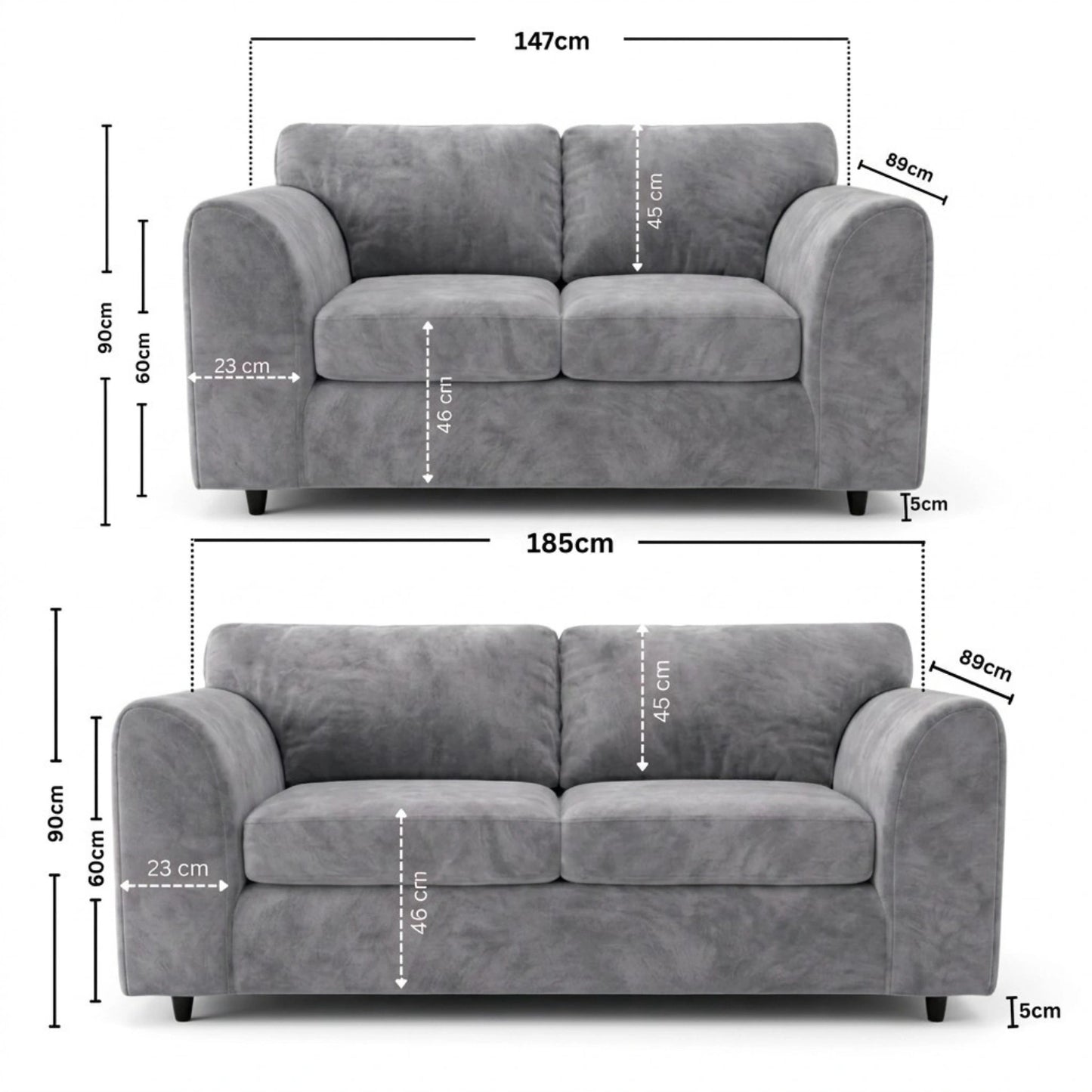 3 + 2 seater Light Grey