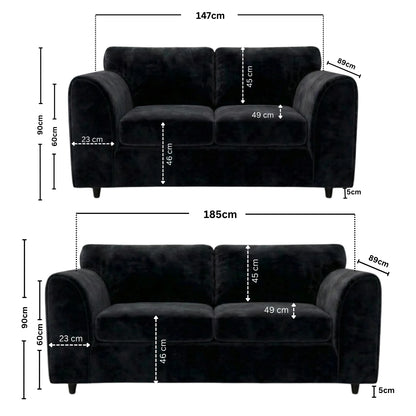 3 + 2 seater  Black