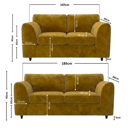 3 + 2 seater  Mustard