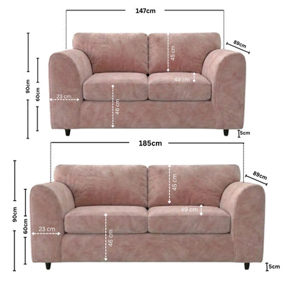 3 + 2 seater pink