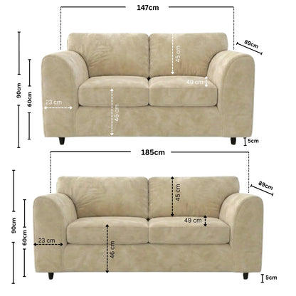 3 + 2 seater Cream
