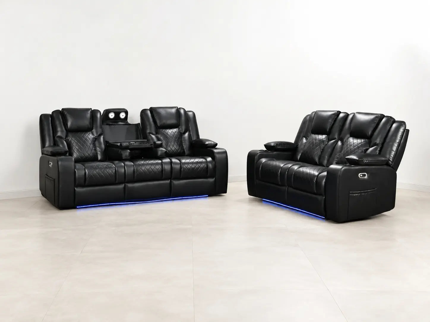 3 + 2 seater black