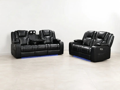 3 + 2 seater black