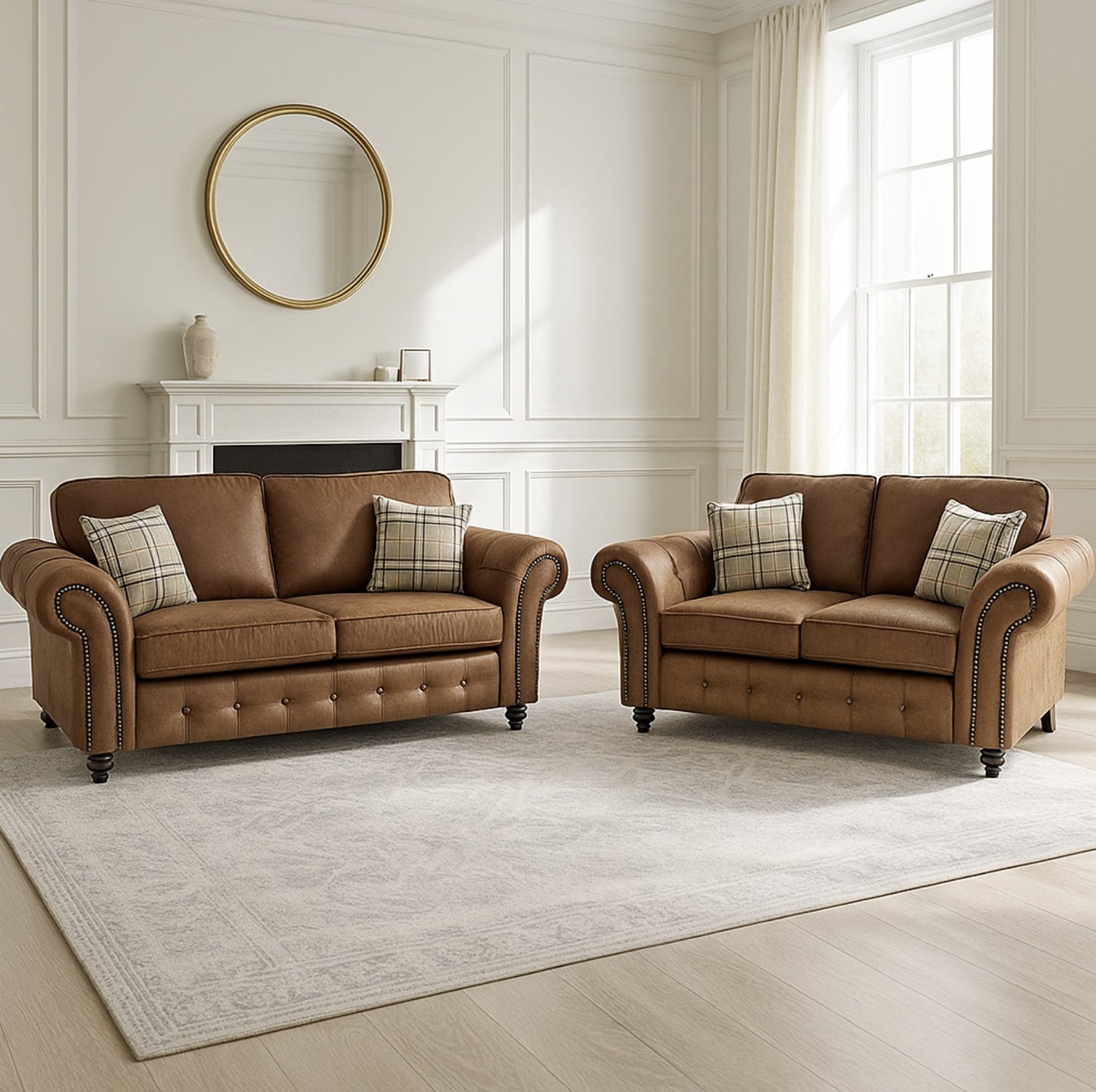 Oakland Full Back Leather Sofa - Gamzo Outlet