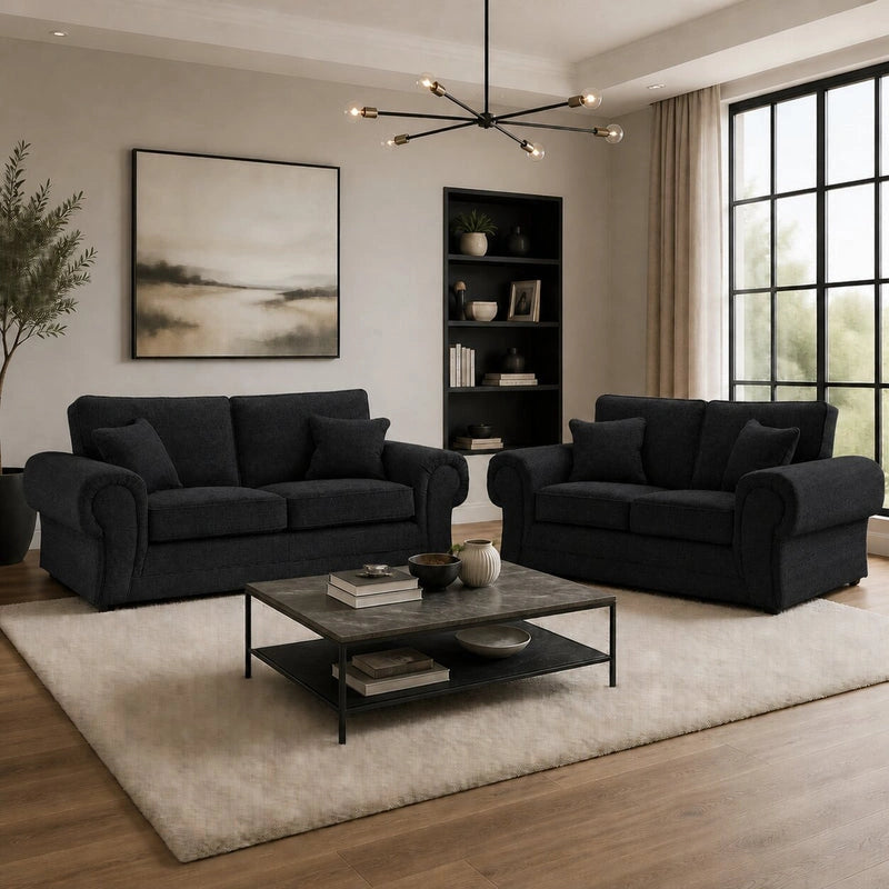 3+2 Seater Black