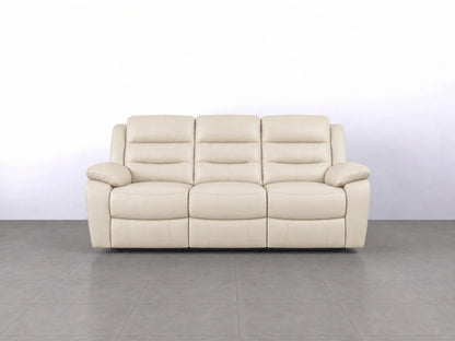 Cream Model R recliner sofa, 3-seater, with plush cushions and modern design by Gamzo Outlet.