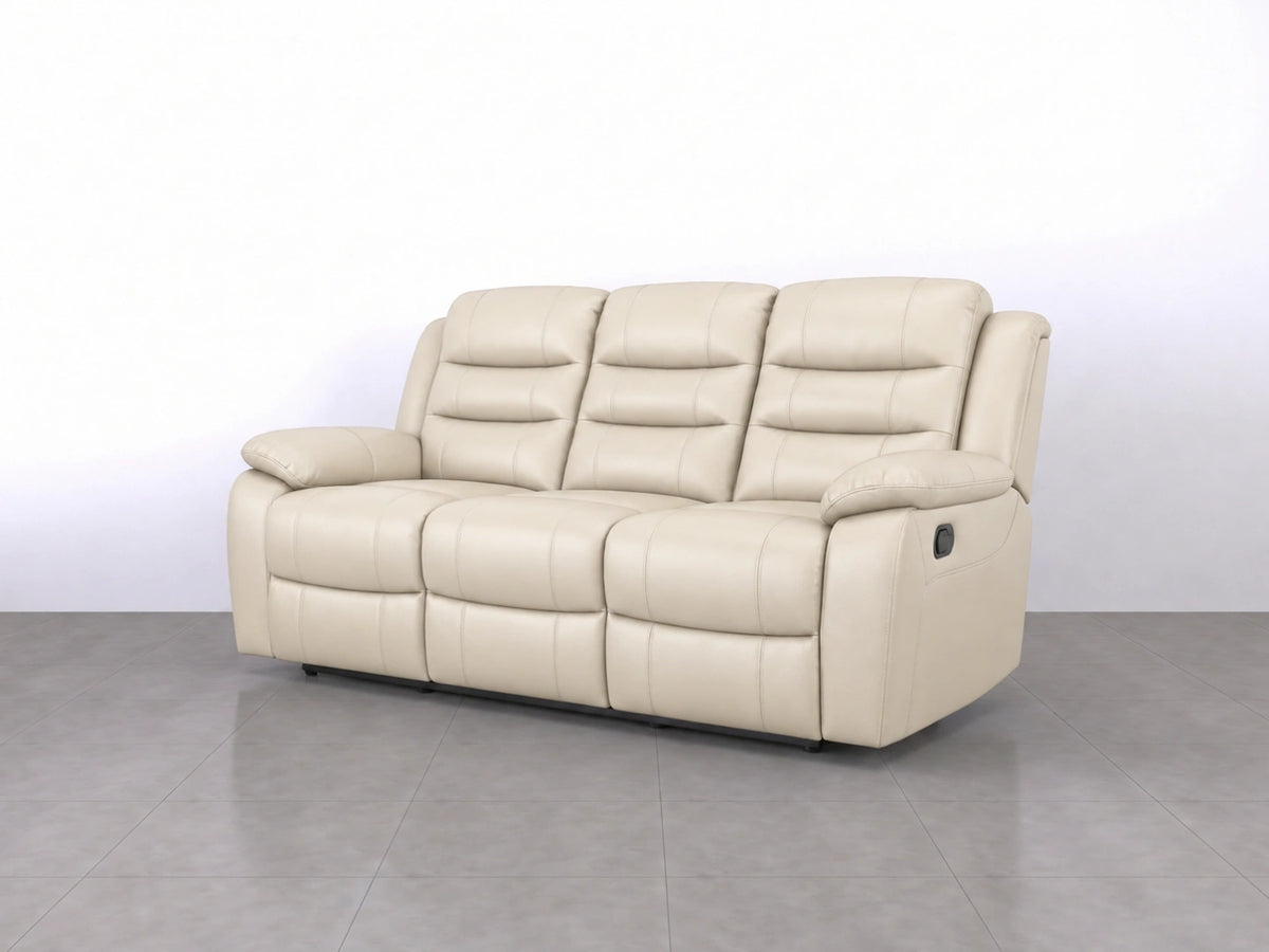Cream Model R recliner 3-seater sofa from Gamzo Outlet with plush cushions and modern design, perfect for living rooms.