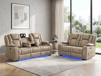 Mocha 3-seater Model O electric recliner sofa by Gamzo Outlet with plush cushions and sleek design, perfect for relaxing living rooms.
