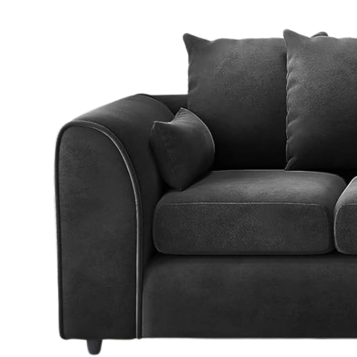 Plush Fabric 4 Seater Scatter Back Sofa