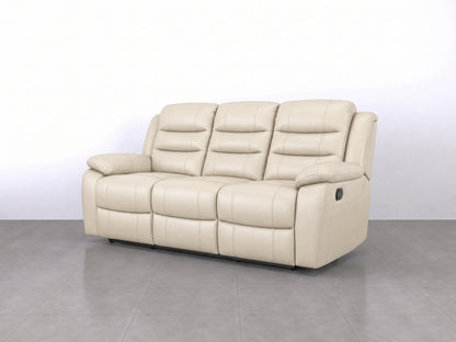 Cream Model R recliner sofa with three seats from Gamzo Outlet, featuring plush cushions and a modern design.