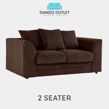 JUMBO CORD FABRIC SCATTER BACK SOFA SET