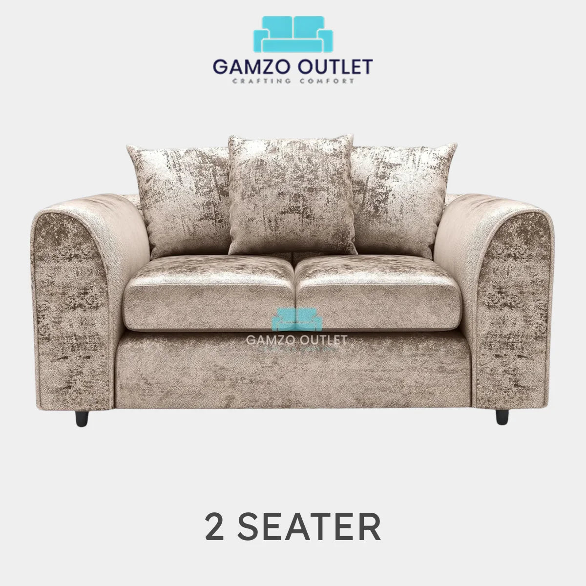 CRUSHED VELVET SCATTER BACK SOFA SET