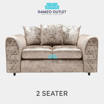 CRUSHED VELVET SCATTER BACK SOFA SET