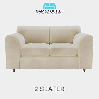 PLUSH FABRIC FULL BACK SOFA SET - Gamzo Outlet