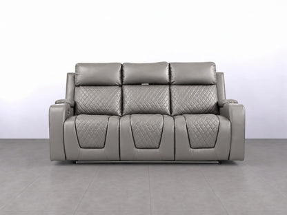 Grey Model B electric recliner sofa from Gamzo Outlet, 3-seater with plush cushions and modern design.