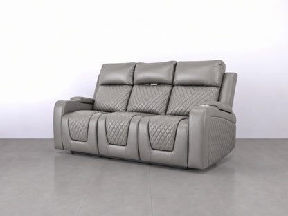 Grey Model B Electric Recliner Sofa by Gamzo Outlet, 3-seater with plush cushions and modern design.