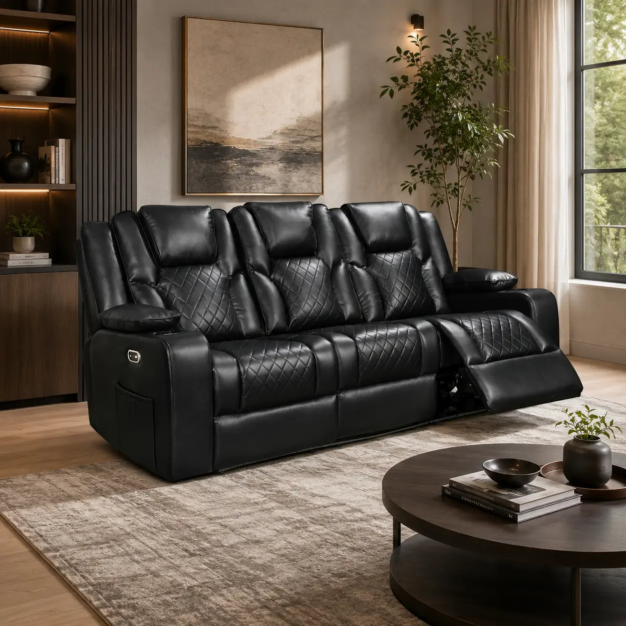 3 seater black