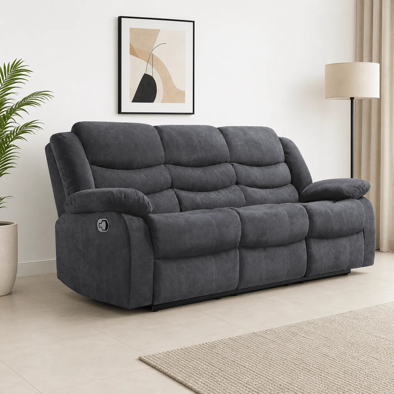 3 seater black
