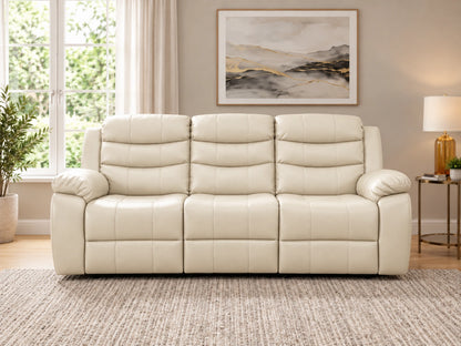 Cream Model R recliner 3-seater sofa by Gamzo Outlet, featuring plush cushions and a modern design for comfortable living room seating.