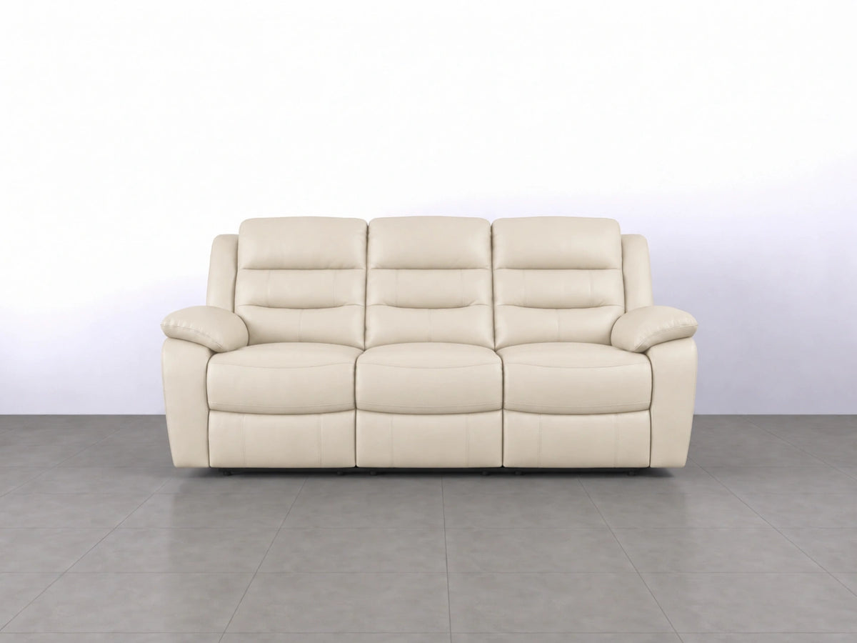 Cream Model R recliner 3-seater sofa by Gamzo Outlet, showing plush upholstered fabric and comfortable seating.