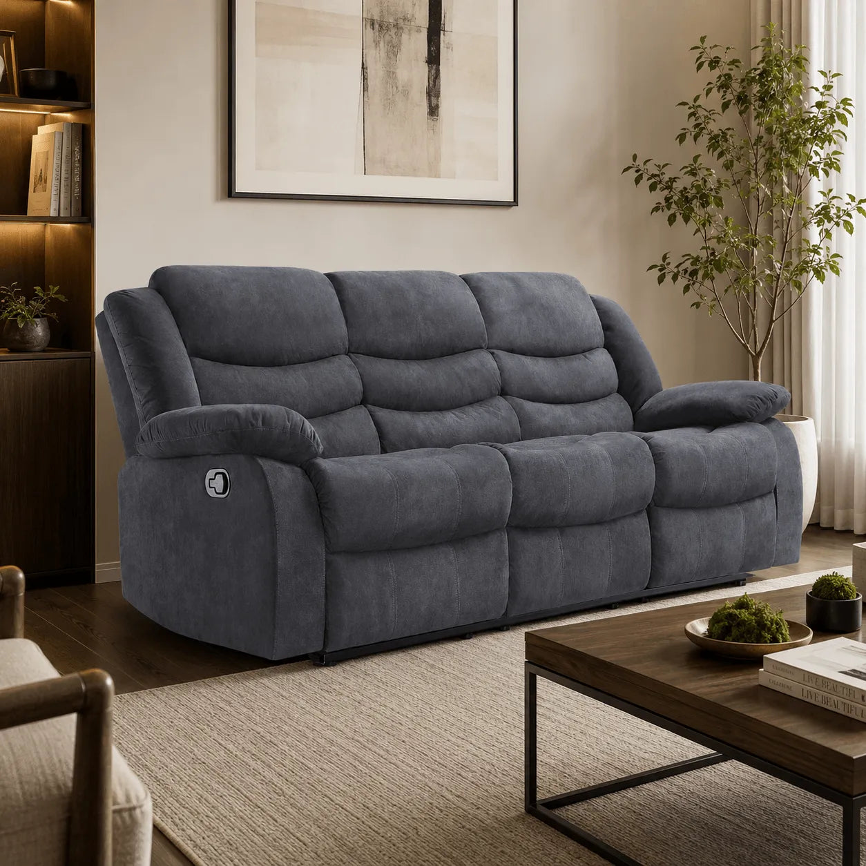 3 seater black