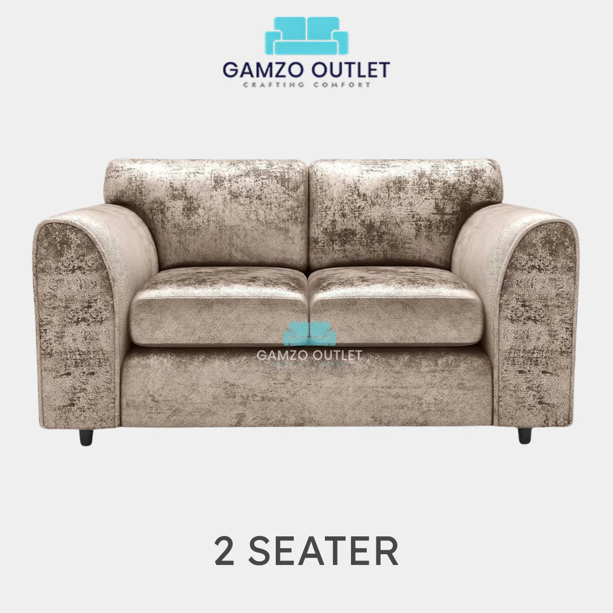 CRUSHED VELVET FULL BACK SOFA SET