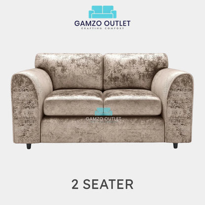 CRUSHED VELVET FULL BACK SOFA SET