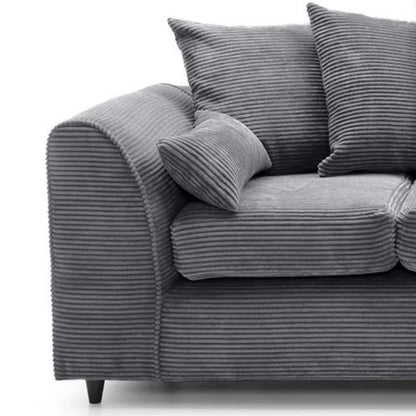 Jumbo Cord Fabric 4 Seater Scatter Back Sofa