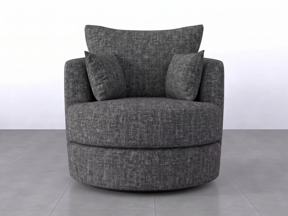 Lisbon Fabric Swivel Chair from Gamzo Outlet, a cozy corner sofa with a modern design and plush upholstery, shown in the image.