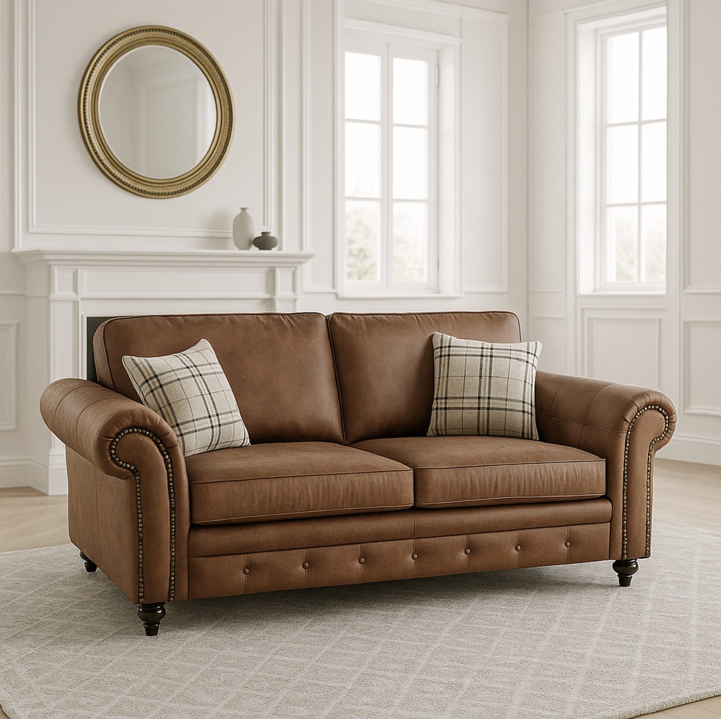 Oakland Full Back Leather Sofa - Gamzo Outlet