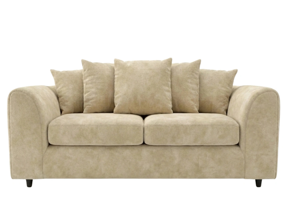 Plush Fabric Scatter Back Sofa Set
