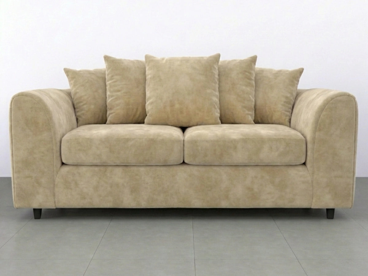 Plush Fabric Scatter Back Sofa Set