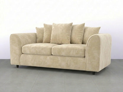 Plush Fabric Scatter Back Sofa Set
