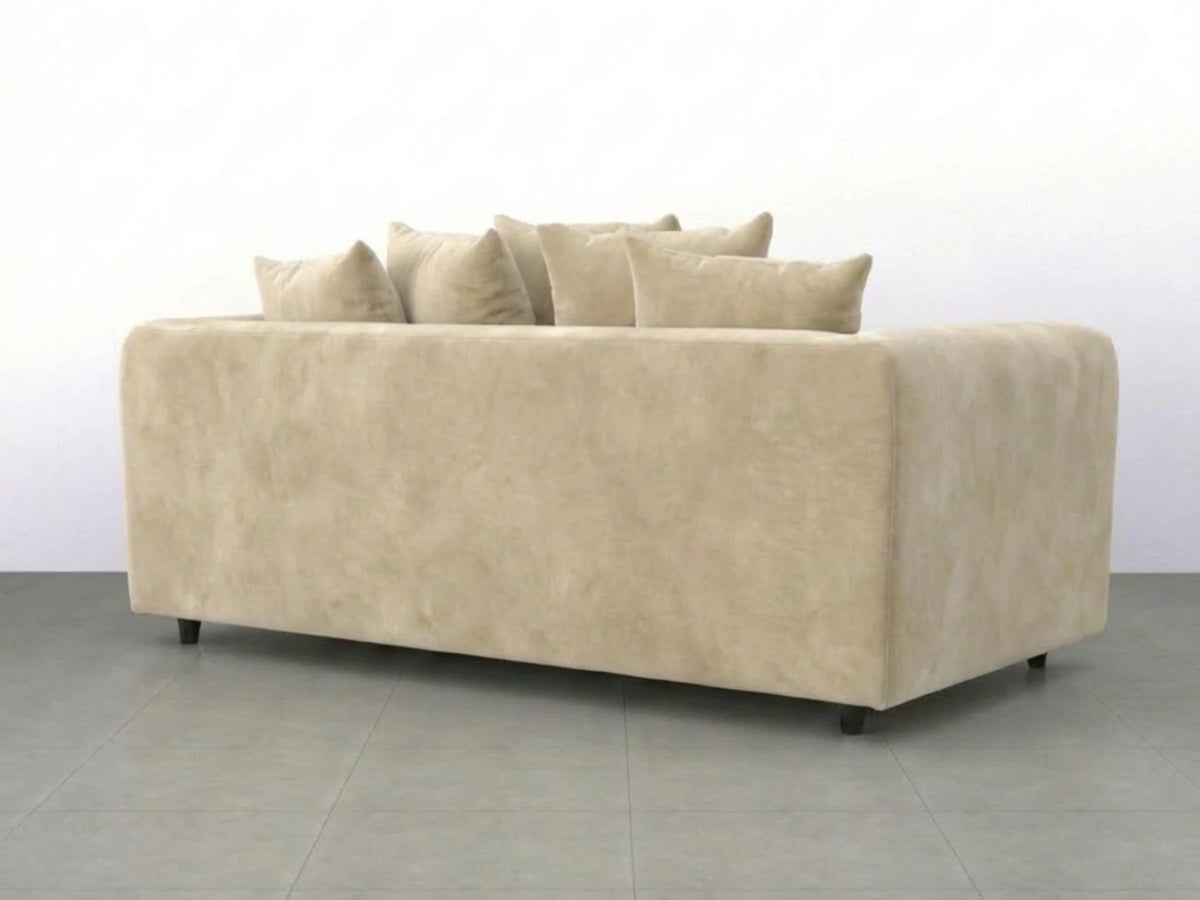 Plush Fabric Scatter Back Sofa Set