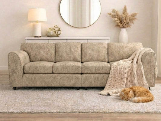 Alaska Fabric 4 Seater Full Back Sofa