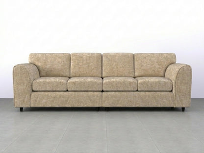 Beige Alaska Fabric 4 Seater Sofa with full back and cushion details from Gamzo Outlet in a modern living room setting.
