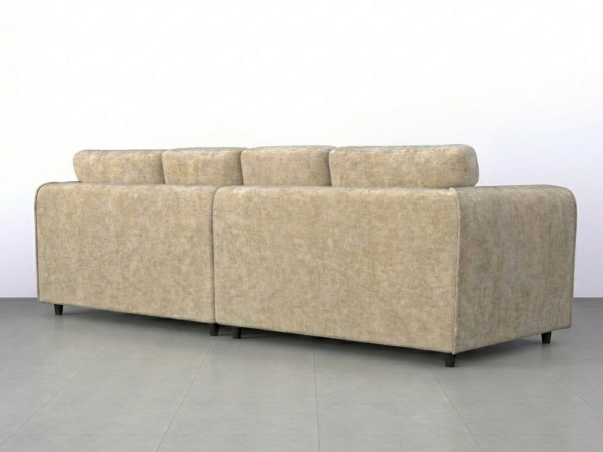 Beige Alaska Fabric 4 Seater Full Back Sofa by Gamzo Outlet, showcasing plush seating and full back support in a modern design.