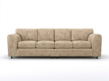 Gamzo Outlet Alaska Fabric 4 Seater Sofa in beige with full back support, designed for comfortable seating in living rooms.