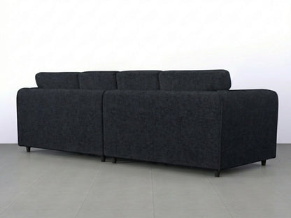 Black Alaska Fabric 4 Seater Full Back Sofa by Gamzo Outlet, showcasing a modern, comfortable 4-seat living room sofa.