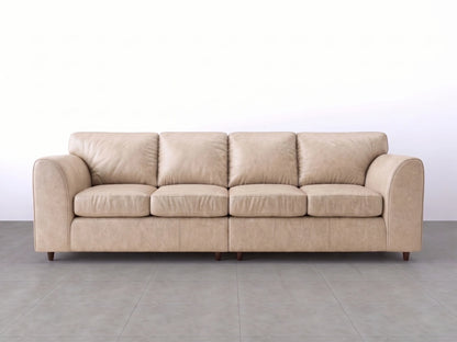 Cream Dillon full back 4-seater leather sofa by Gamzo Outlet with plush cushions and modern design, perfect for living room seating.
