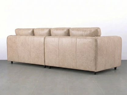 Cream Dillon full back 4-seater leather sofa by Gamzo Outlet, showing plush cushions and elegant design.