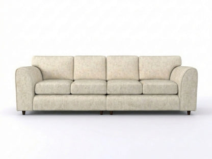 Cream Alaska Fabric 4 Seater Sofa with full back and plush cushions by Gamzo Outlet, suitable for living room seating.